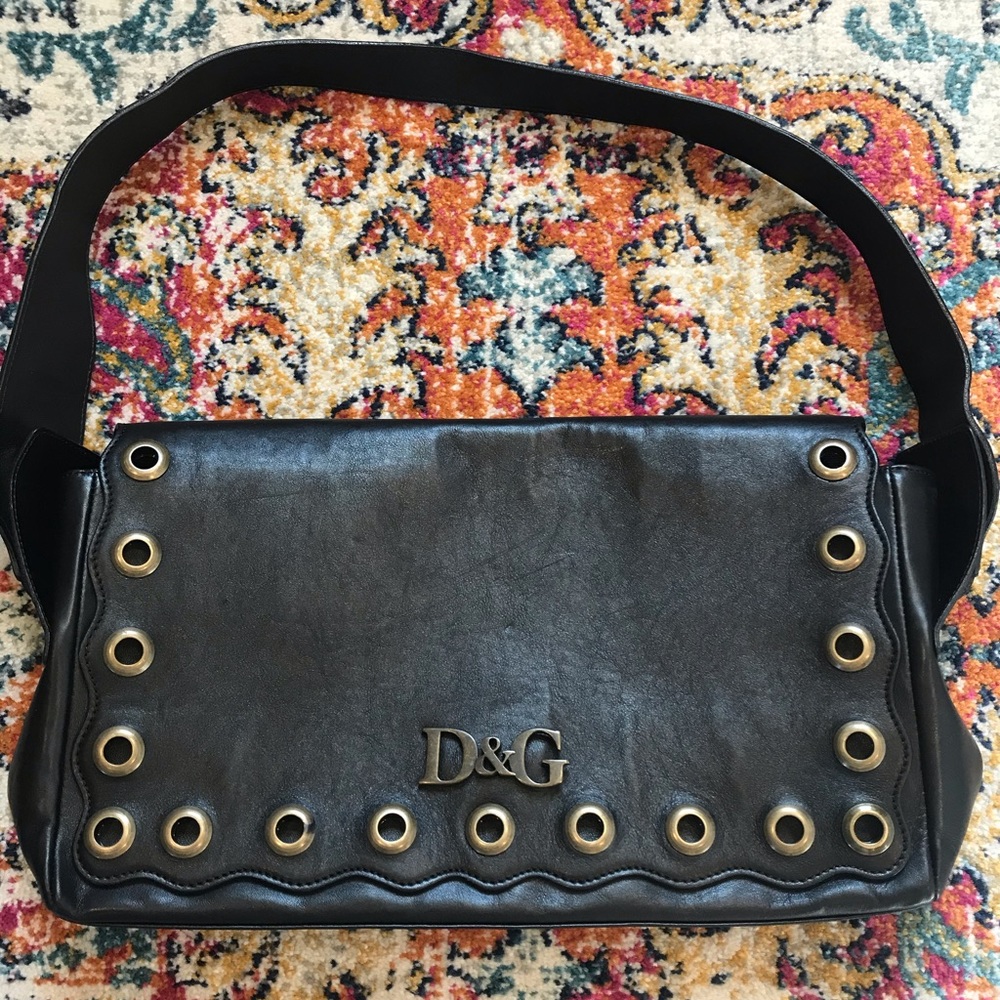 D&G Dolce & Gabbana AUTHENTIC leather drop handle
